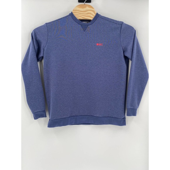 Black Clover Small Blue White Striped Silicon Logo‎ Long Sleeve Pullover Sweater - Picture 4 of 5